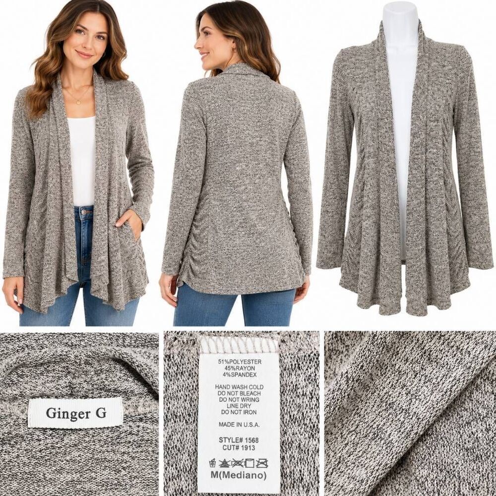 Ginger G Open Front Cardigan Medium USA